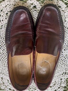 JOHNSTON & MURPHY Classic Men's Leather Slip-On Loafers in Cordovan Sz 9 1/2 W